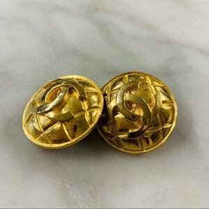 Chanel Costume Gold Clip On Earrings